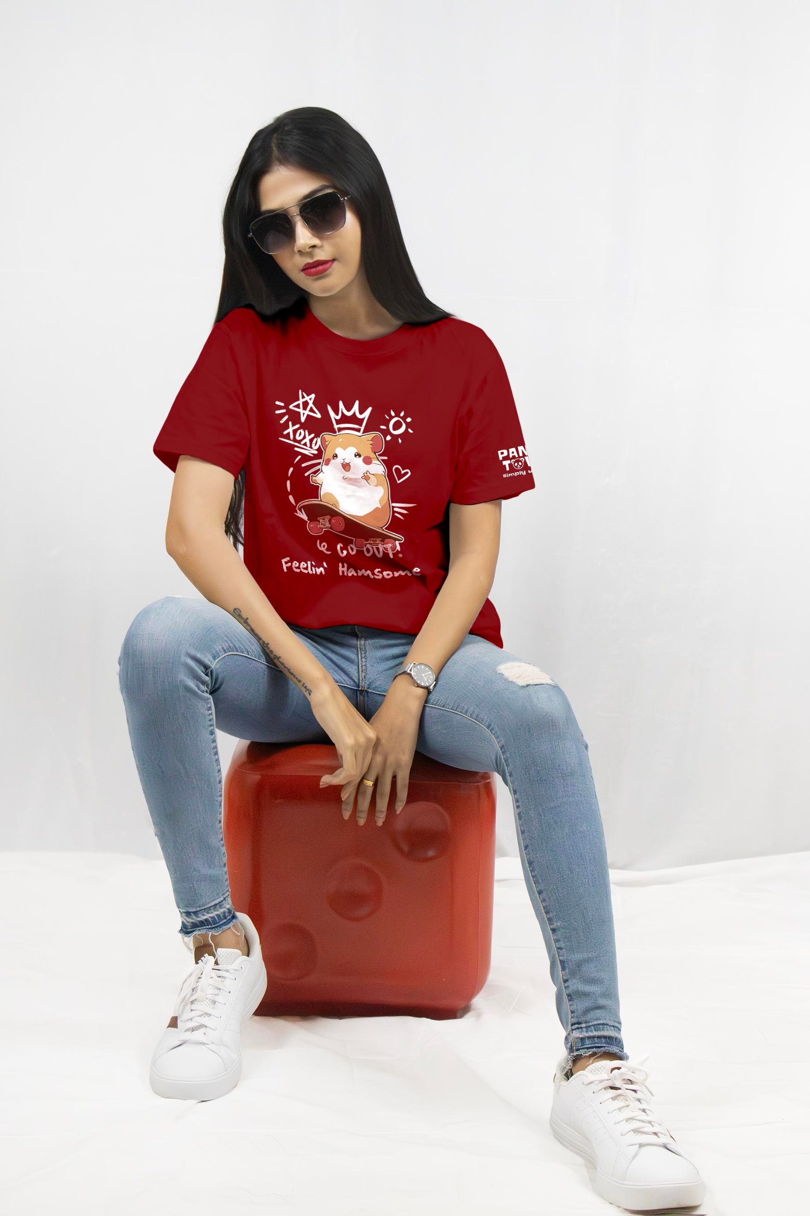 Feelin' Hamsome Hasmter Printed T-Shirt Half Sleeve