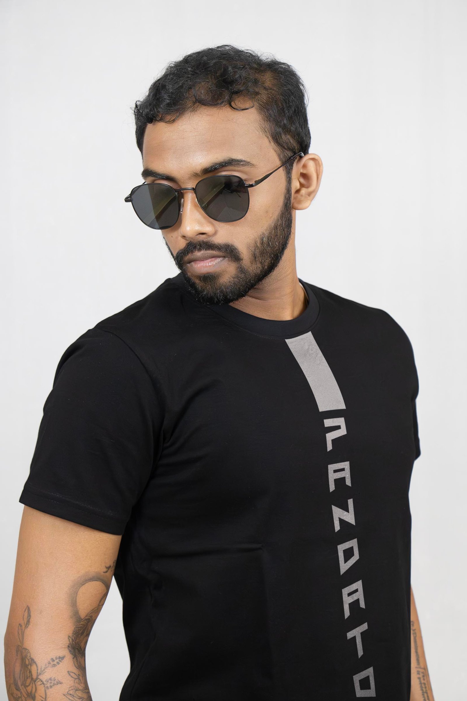 Vertical Panda Town Grey Reflector Printed T-Shirt Half Sleeve