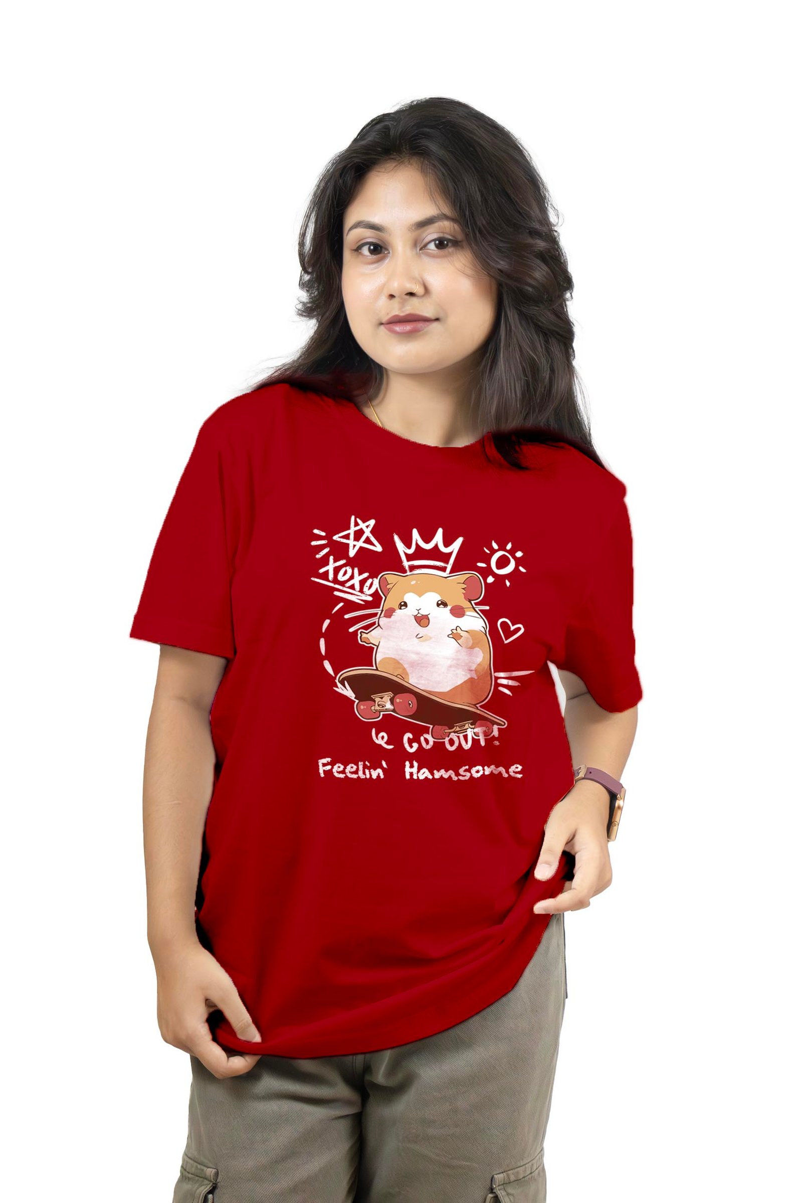 Feelin' Hamsome Hasmter Printed T-Shirt Half Sleeve