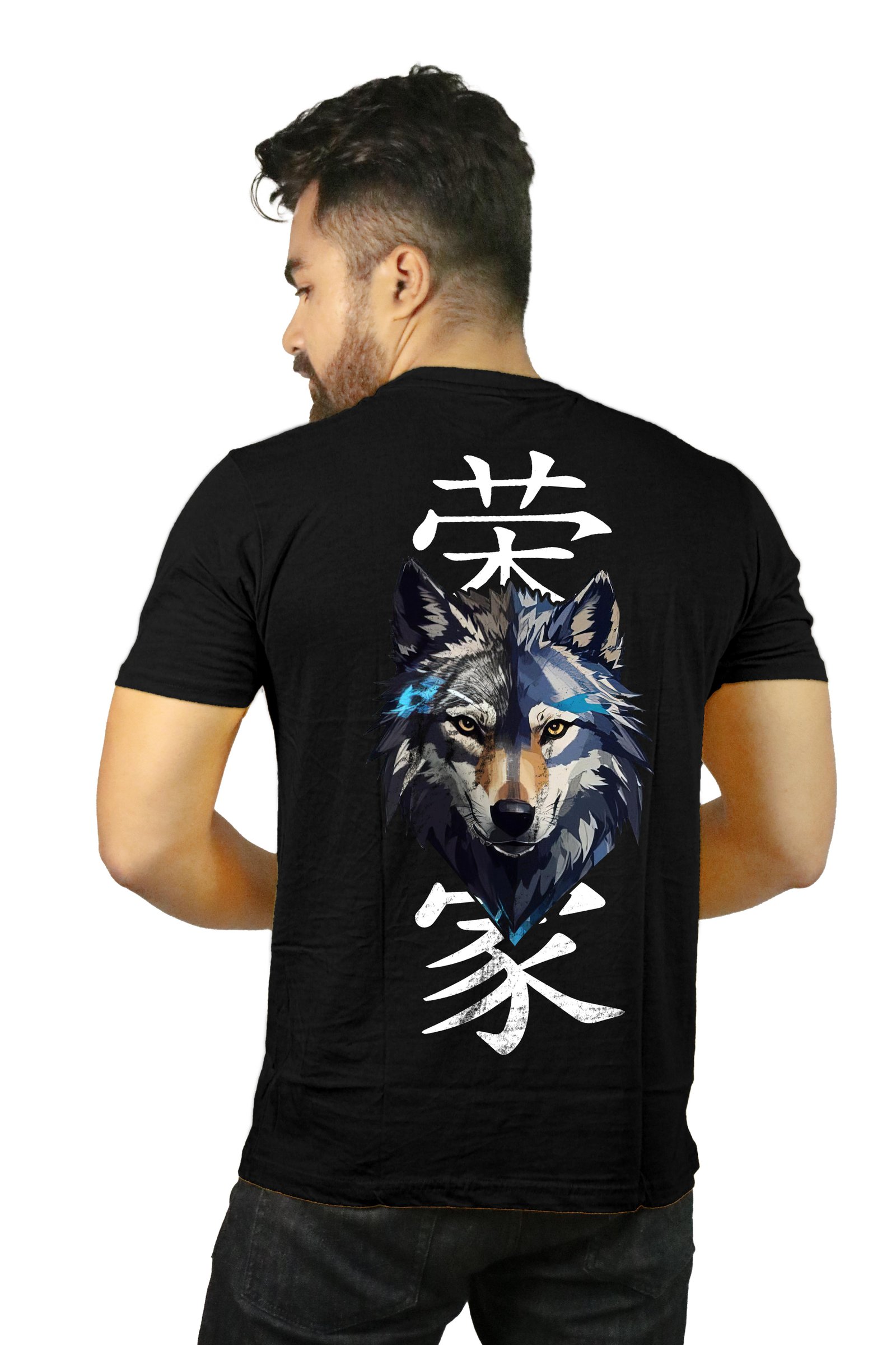 Honour Wolf Front and Back Printed T-Shirt Half Sleeve