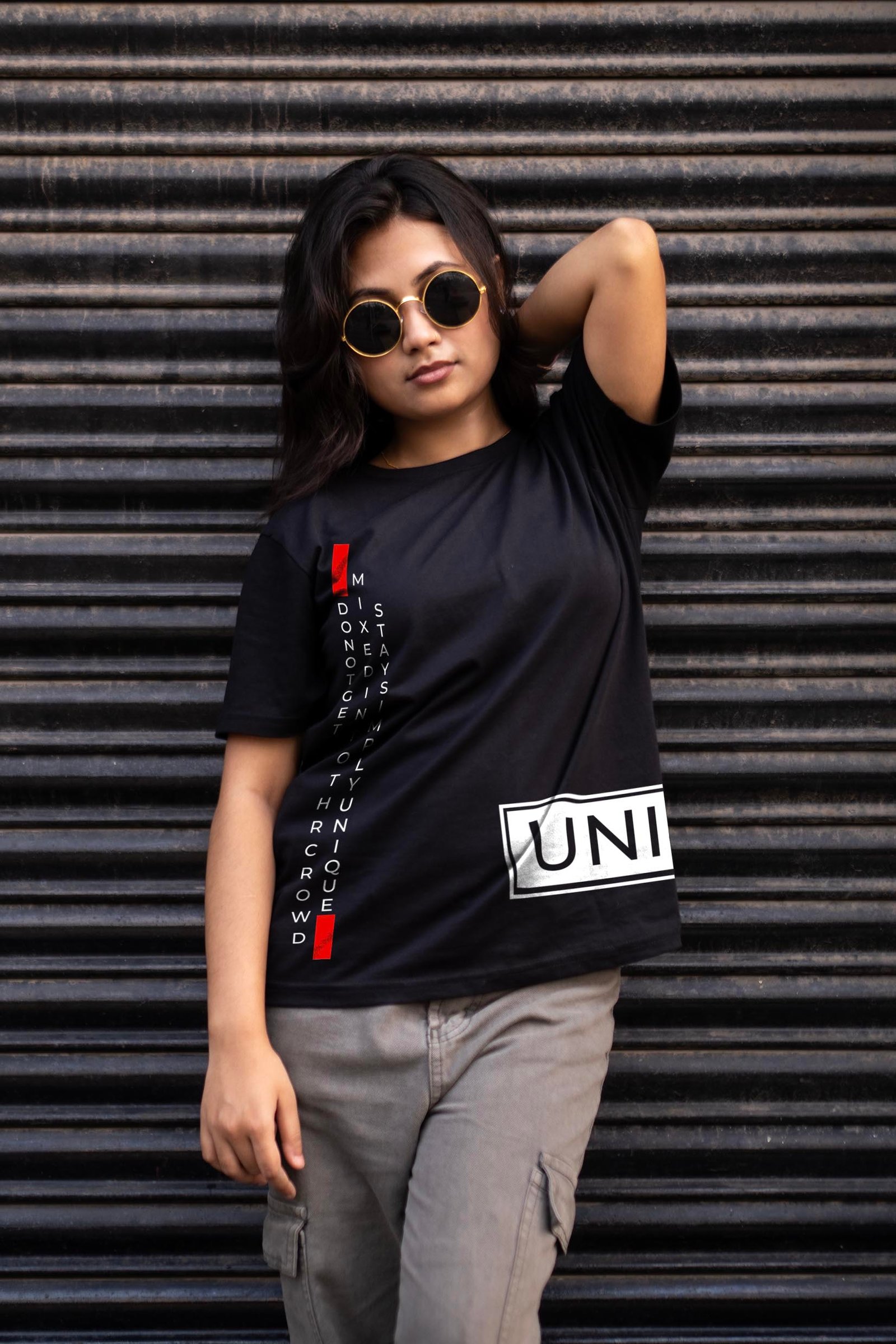 Stay UNIQUE - Typography Printed T-Shirt Half Sleeve
