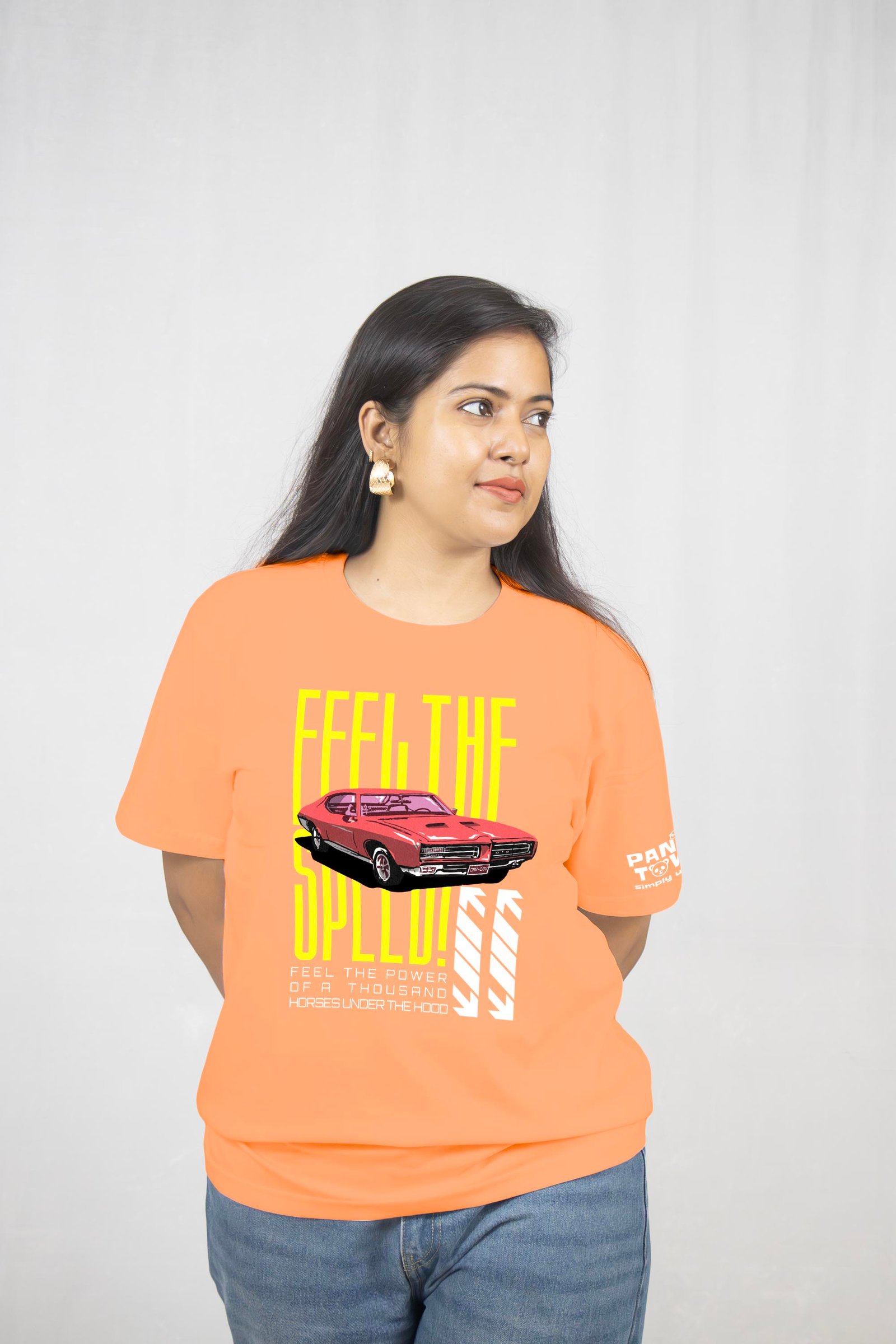 Feel the Speed-American Muscle Printed T-Shirt Half Sleeve