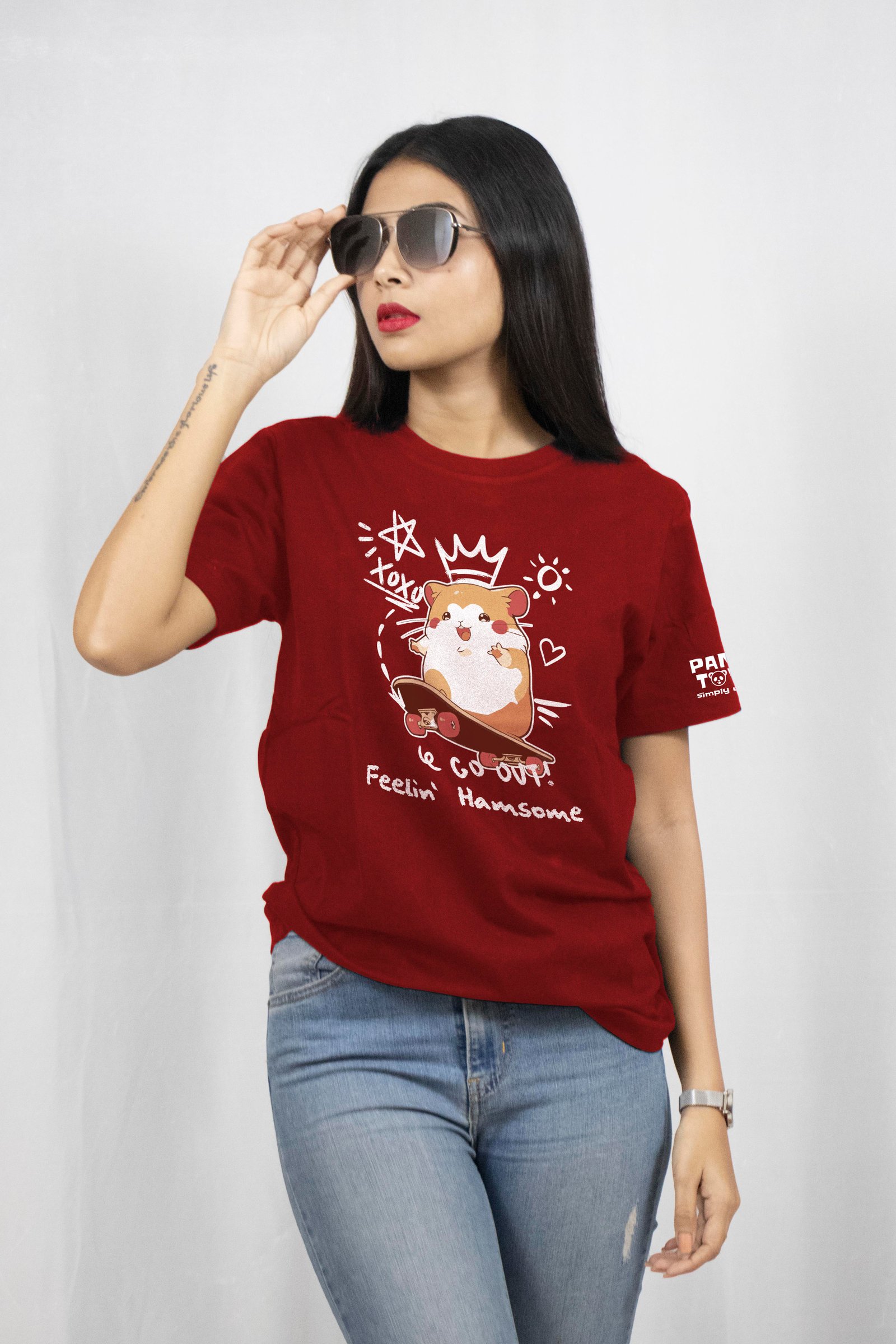 Feelin' Hamsome Hasmter Printed T-Shirt Half Sleeve