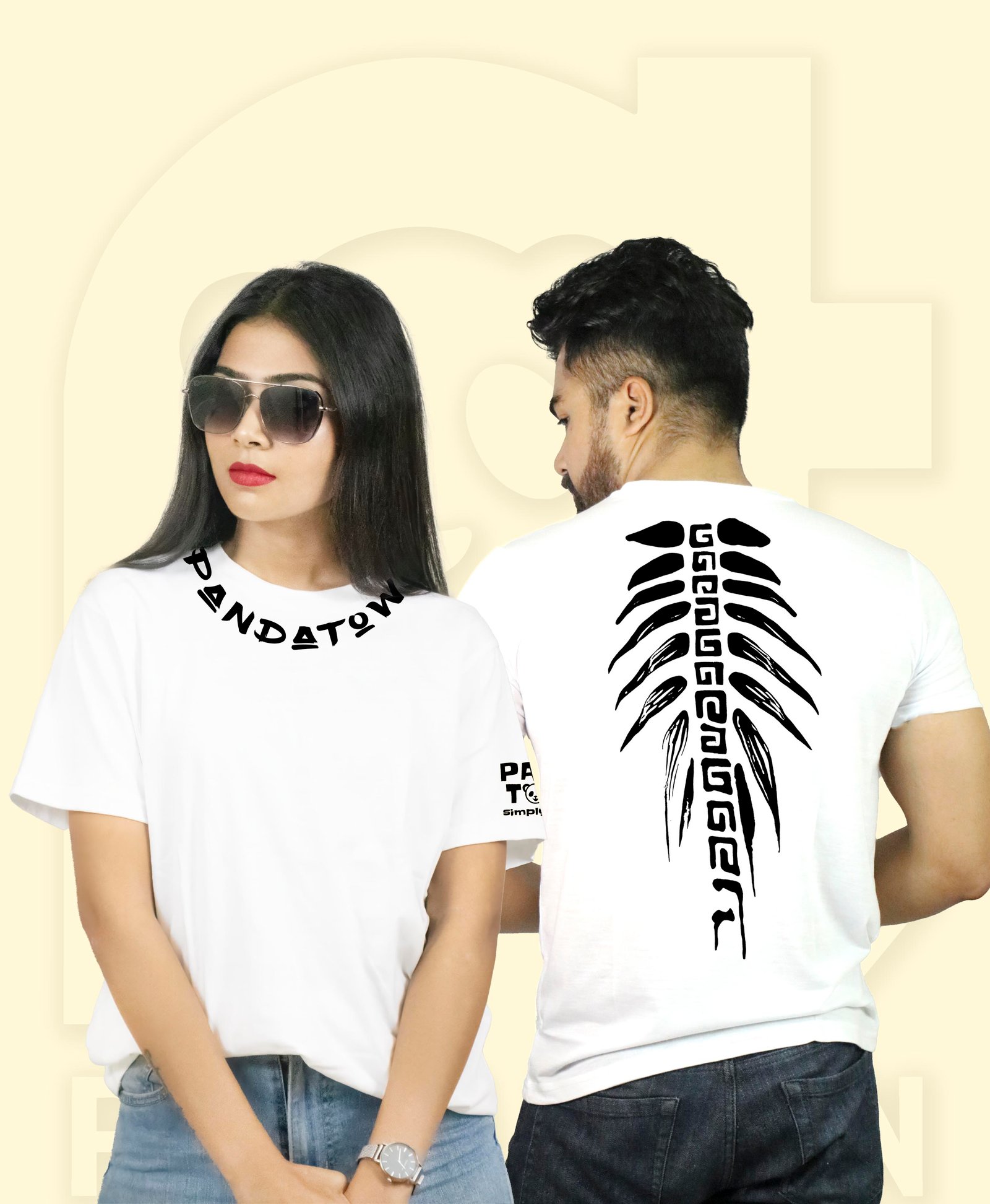 Black Desginer Graffiti Neck and Spine Design Printed T-Shirt Half Sleeve