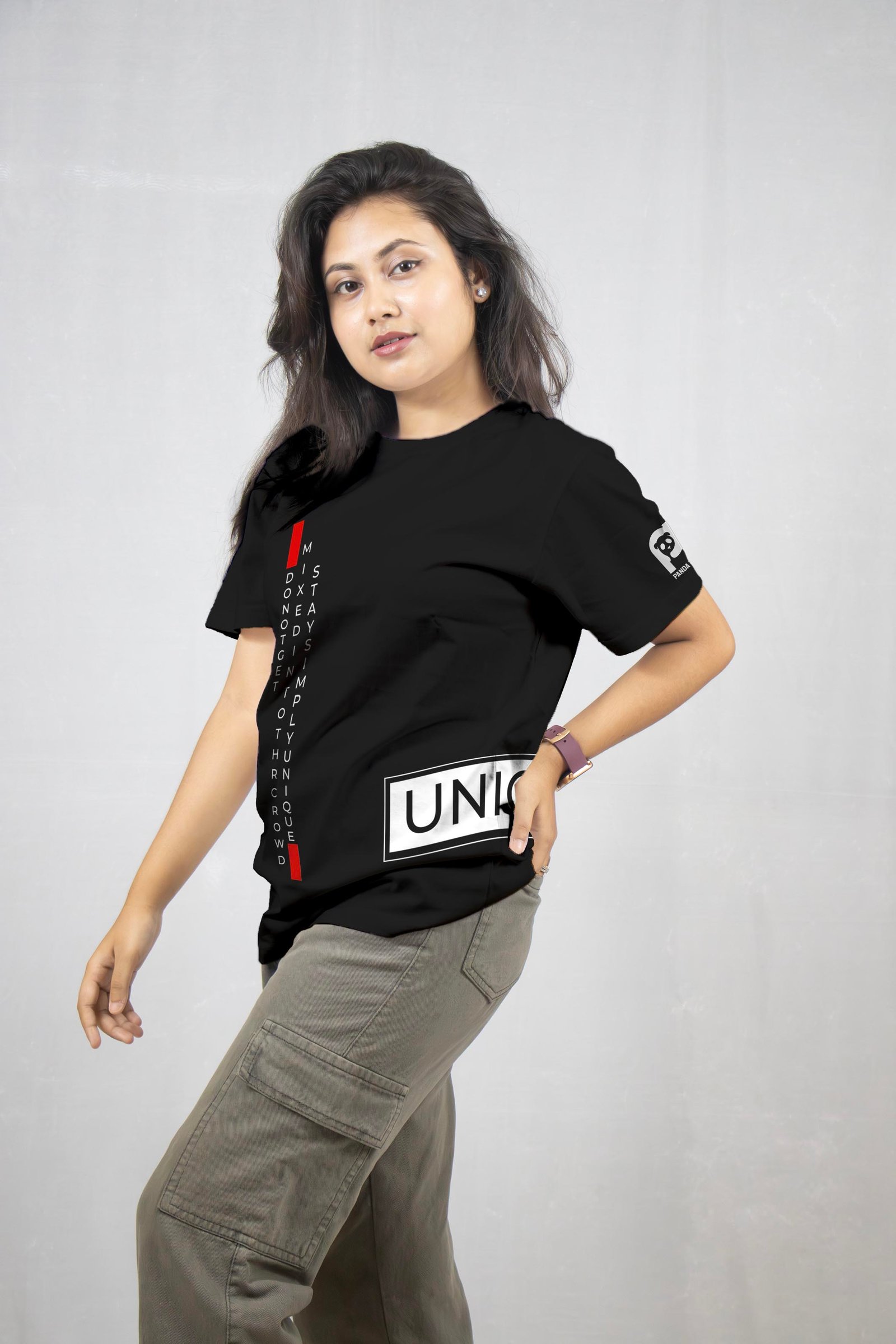 Stay UNIQUE - Typography Printed T-Shirt Half Sleeve