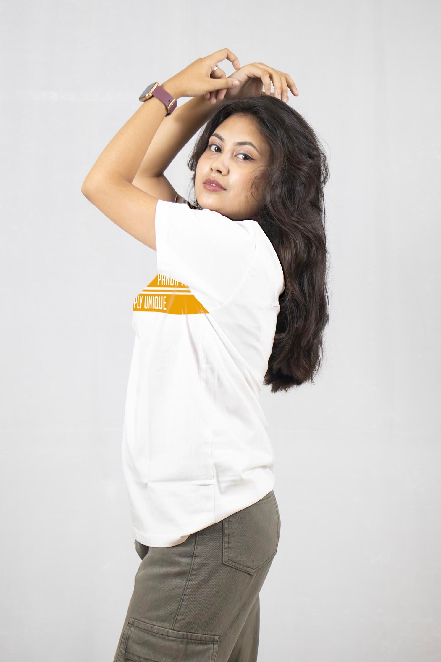 Orange Stripe Simple and Unique Printed T-Shirt Half Sleeve
