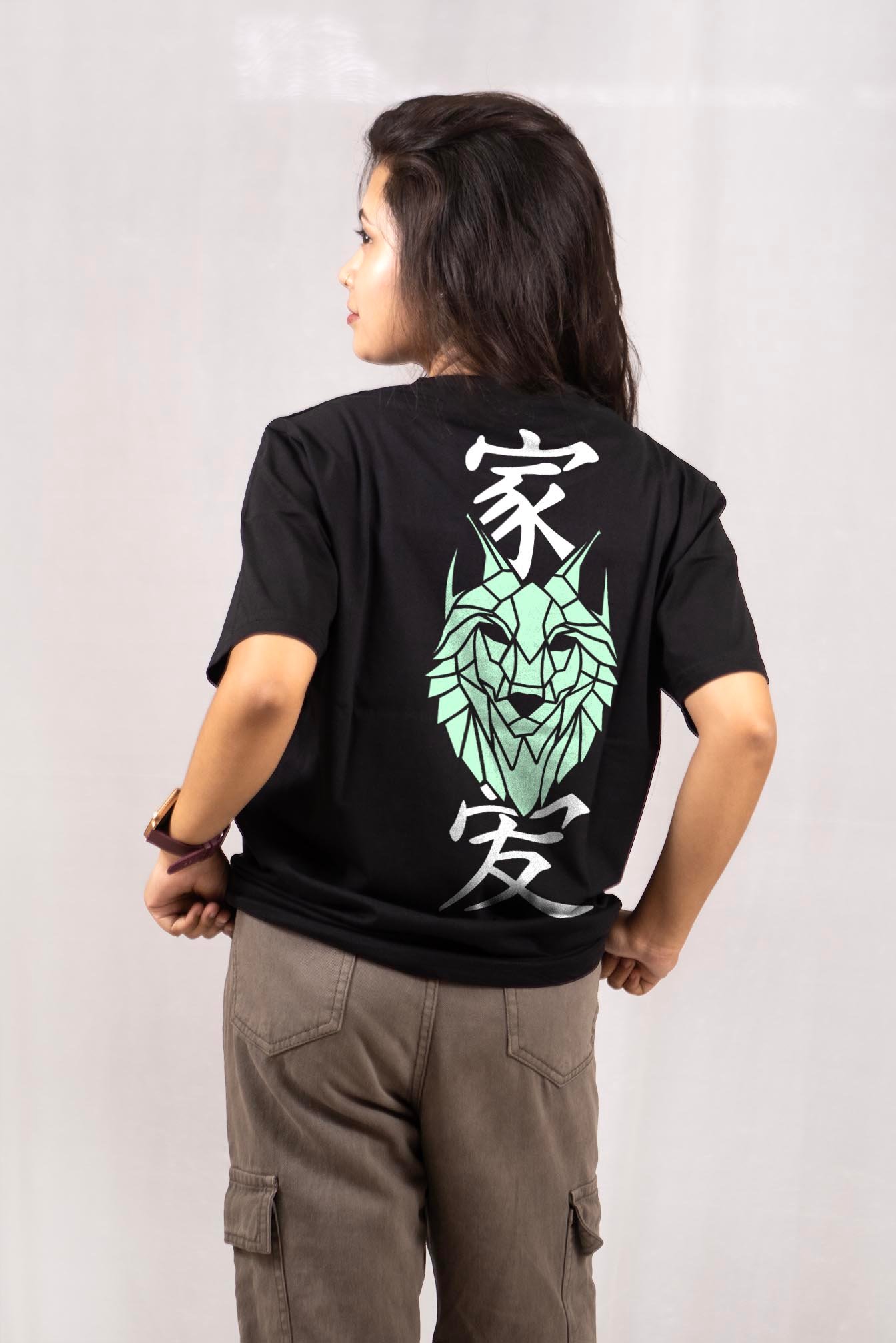 Wolf and Honour Glow in the Dark Front and Back Printed T-Shirt Half Sleeve