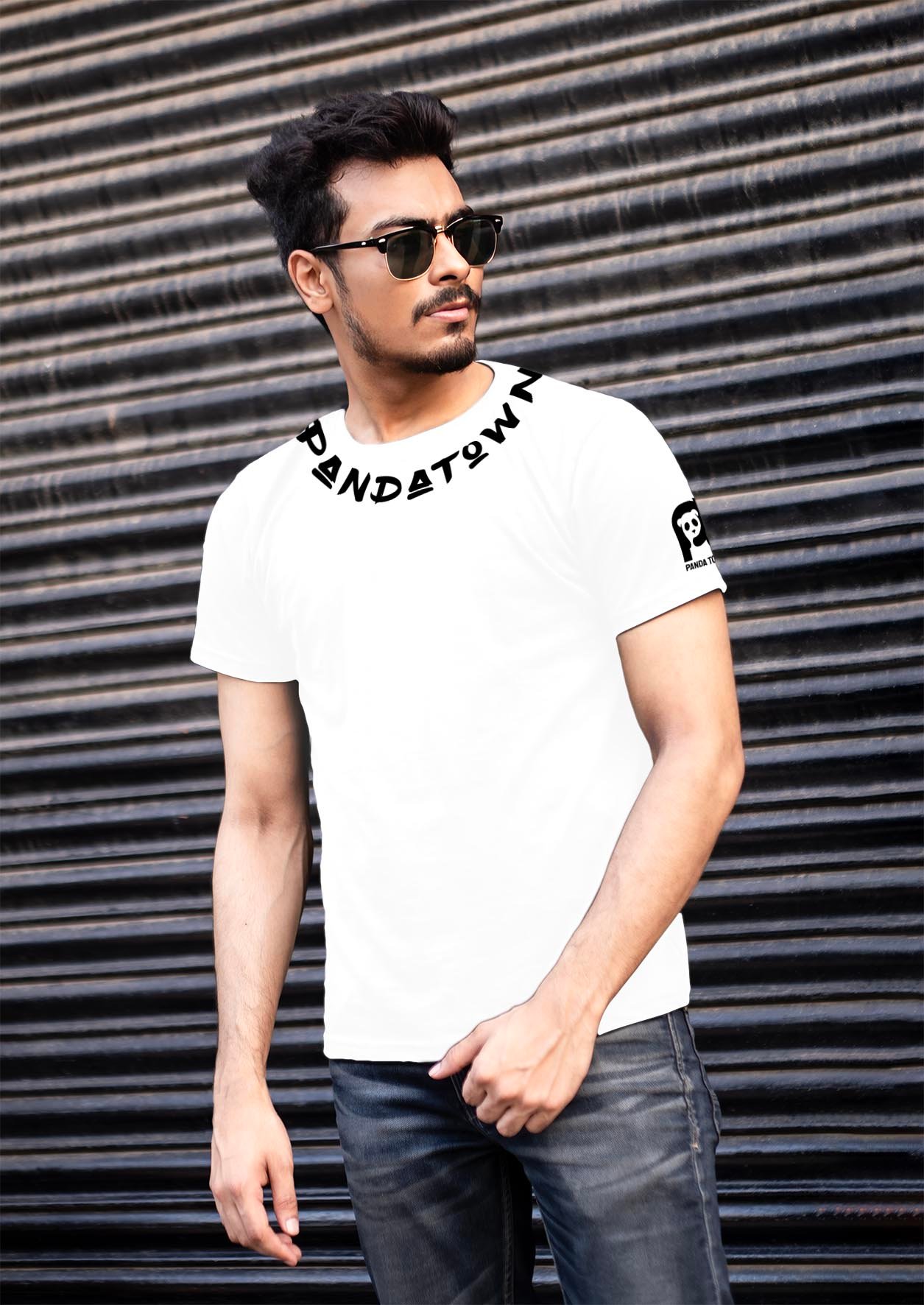 Black Desginer Graffiti Neck and Spine Design Printed T-Shirt Half Sleeve