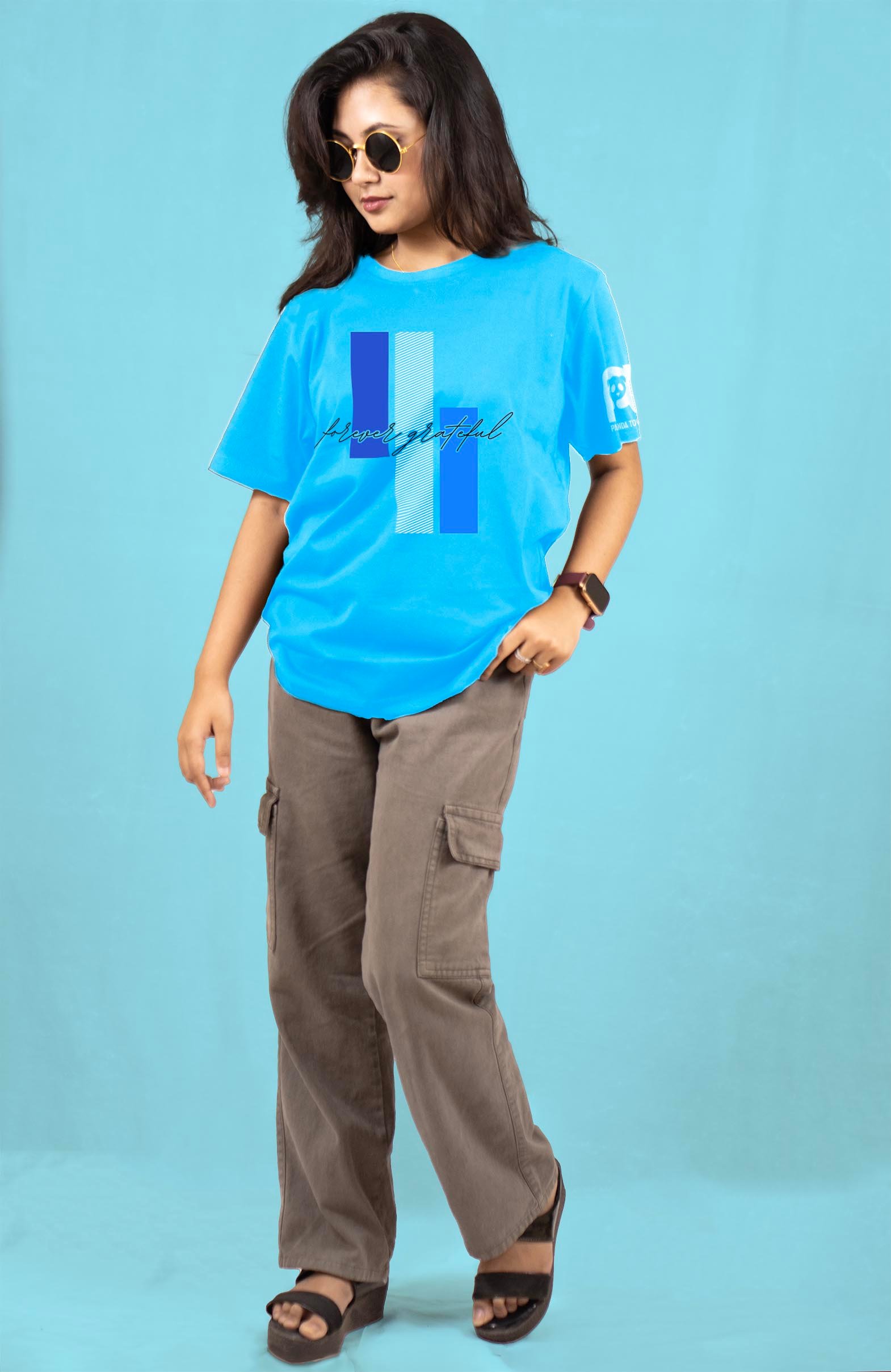 Forever Greatful - Designer Typography Printed T-Shirt Half Sleeve